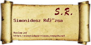 Simonidesz Rózsa névjegykártya